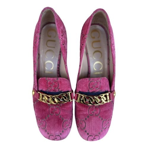 Pre-owned Gucci Sylvie Flats In Pink