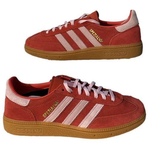 Pre-owned Adidas Originals Faux Fur Trainers In Red