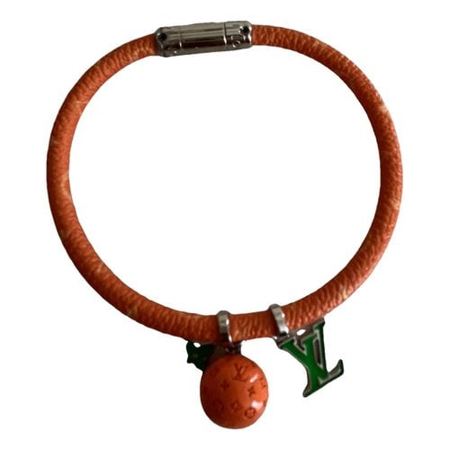 Pre-owned Louis Vuitton Leather Bracelet In Orange