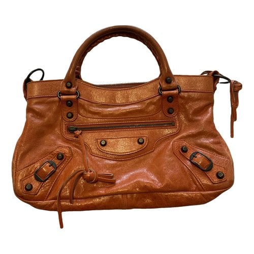 Pre-owned Balenciaga First Leather Handbag In Orange