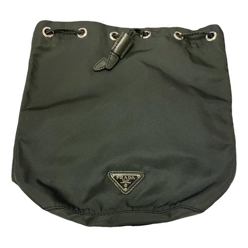 Pre-owned Prada Cloth Clutch Bag In Green