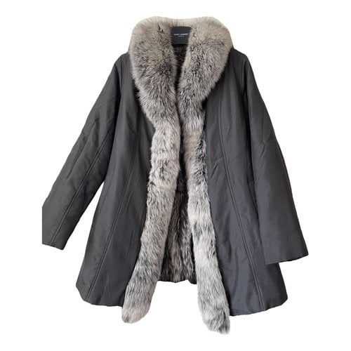 Pre-owned Salomon Faux Fur Coat In Grey