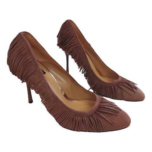 Pre-owned Islo Leather Heels In Brown