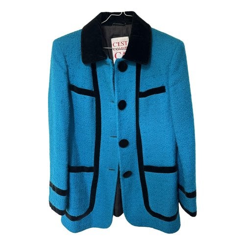 Pre-owned Moschino Wool Blazer In Turquoise