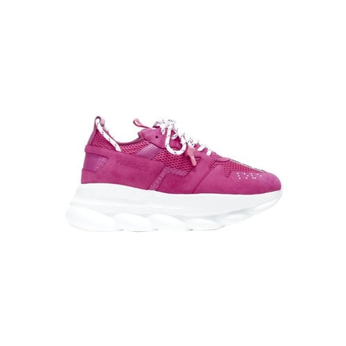 Pre-owned Versace Low Trainers In Pink