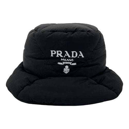 Pre-owned Prada Cloth Hat In Black