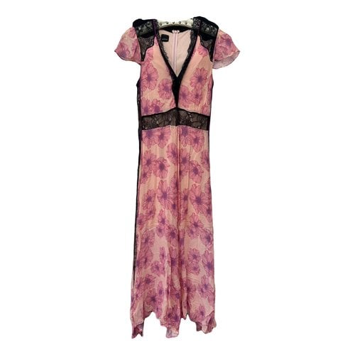 Pre-owned Pinko Silk Maxi Dress In Pink