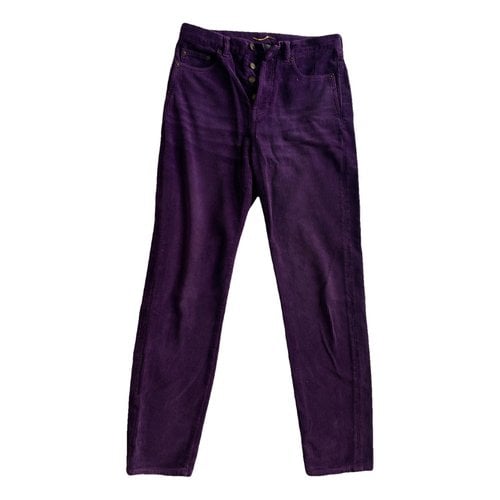 Pre-owned Saint Laurent Straight Pants In Purple