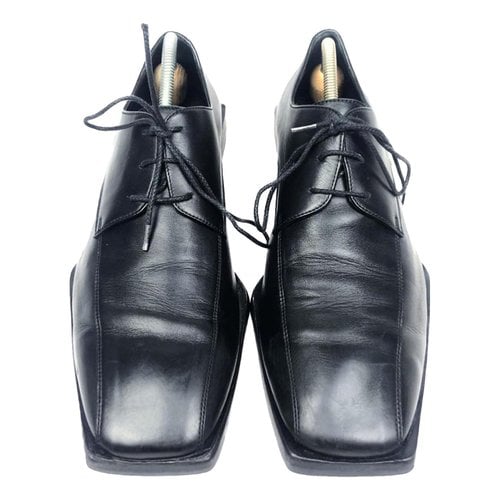 Pre-owned Balenciaga Leather Lace Ups In Black