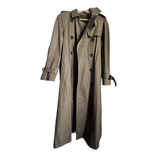 Pre-owned Massimo Dutti Trench Coat In Khaki