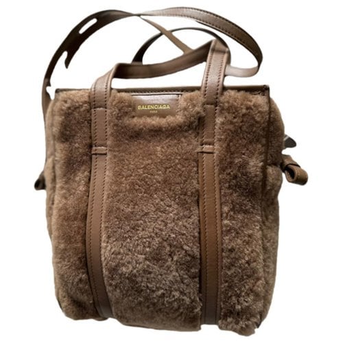 Pre-owned Balenciaga Bazar Bag Leather Crossbody Bag In Brown