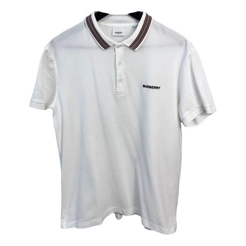 Pre-owned Burberry Polo Shirt In White