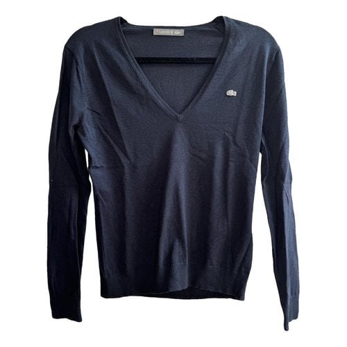 Pre-owned Lacoste Silk Top In Navy