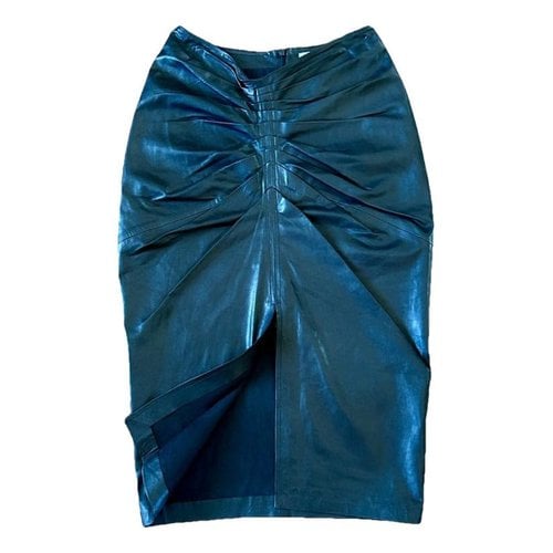 Pre-owned Iro Leather Mid-length Skirt In Black