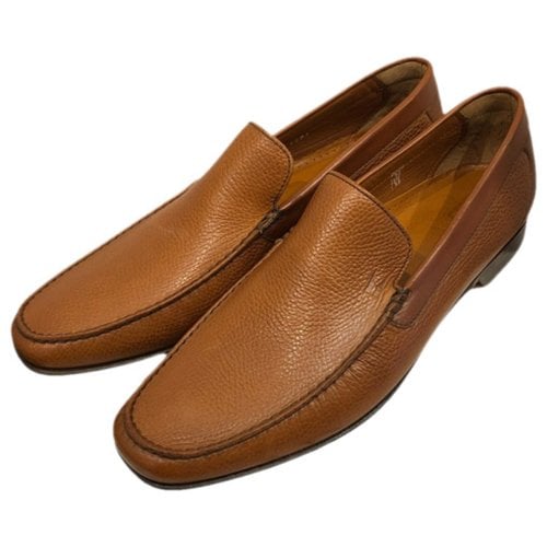 Pre-owned Moreschi Leather Flats In Camel