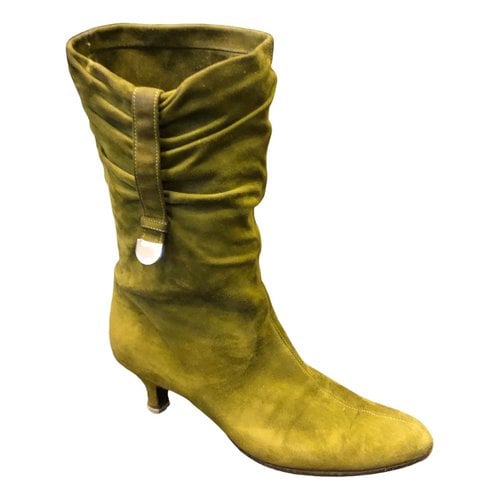 Pre-owned Sergio Rossi Boots In Green
