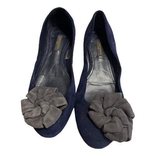 Pre-owned Louis Vuitton Leather Ballet Flats In Blue