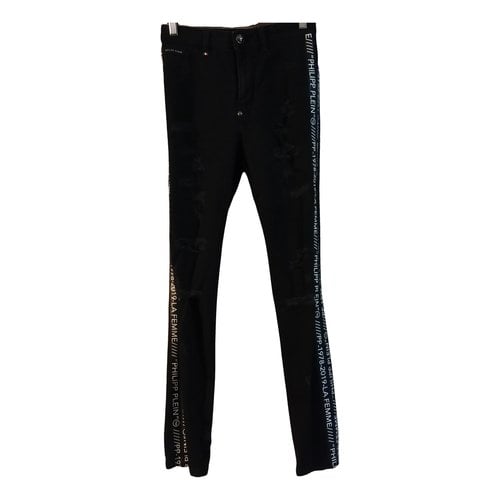 Pre-owned Philipp Plein Straight Jeans In Black