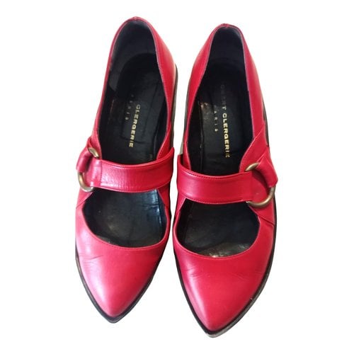 Pre-owned Robert Clergerie Leather Ballet Flats In Red
