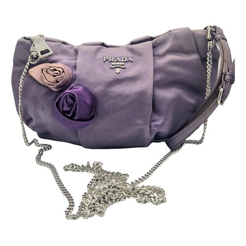 Pre-owned Prada Silk Crossbody Bag In Purple