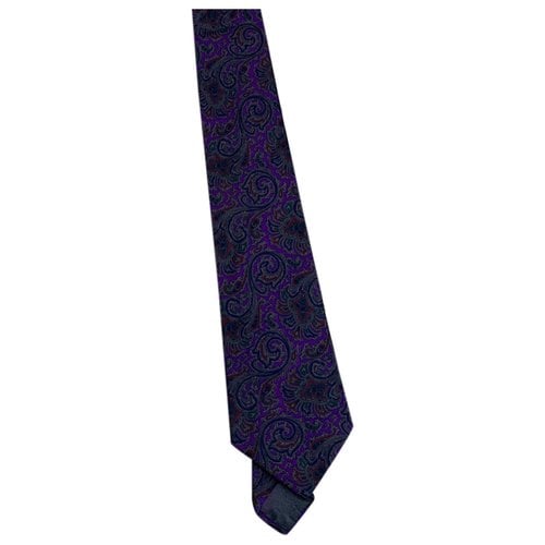 Pre-owned Lanvin Silk Tie In Purple