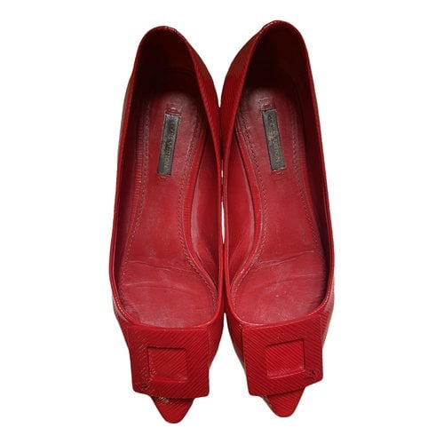 Pre-owned Louis Vuitton Leather Ballet Flats In Red