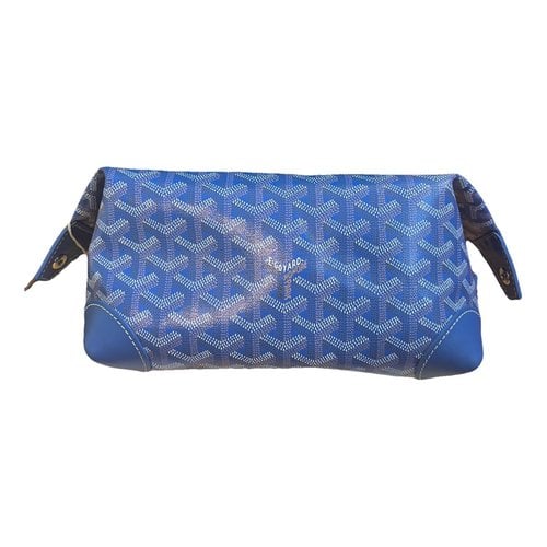 Pre-owned Goyard Boeing Leather Travel Bag In Blue