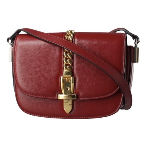 Pre-owned Gucci Sylvie 1969 Leather Crossbody Bag In Red