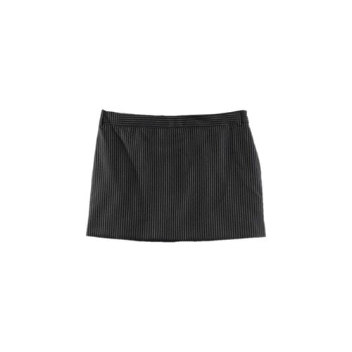 Pre-owned Saint Laurent Wool Mini Skirt In Black