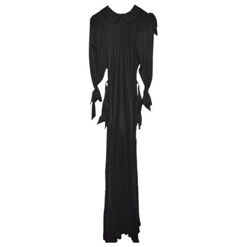 Pre-owned Simone Rocha Silk Maxi Dress In Black