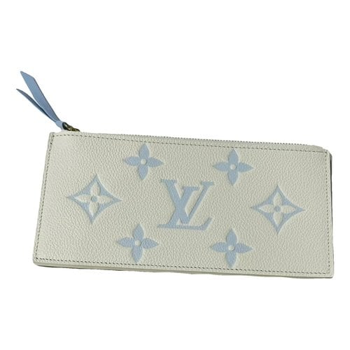 Pre-owned Louis Vuitton Adèle Leather Card Wallet In White