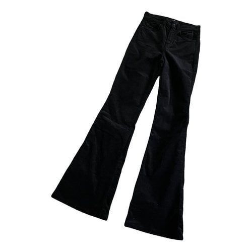 Pre-owned 7 For All Mankind Velvet Trousers In Black