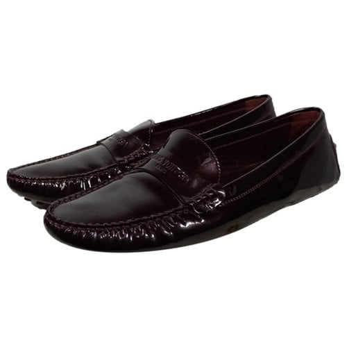 Pre-owned Louis Vuitton Dauphine Patent Leather Flats In Burgundy