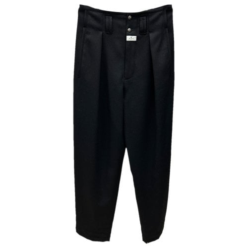Pre-owned Etro Wool Large Pants In Black
