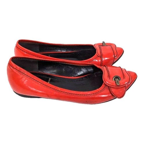 Pre-owned Fendi Leather Flats In Red