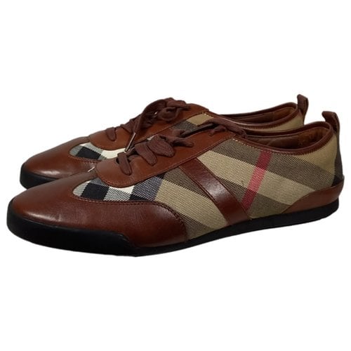 Pre-owned Burberry Cloth Trainers In Brown