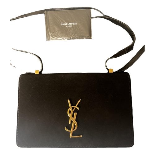 Pre-owned Saint Laurent Kate Monogramme Clutch Bag In Black