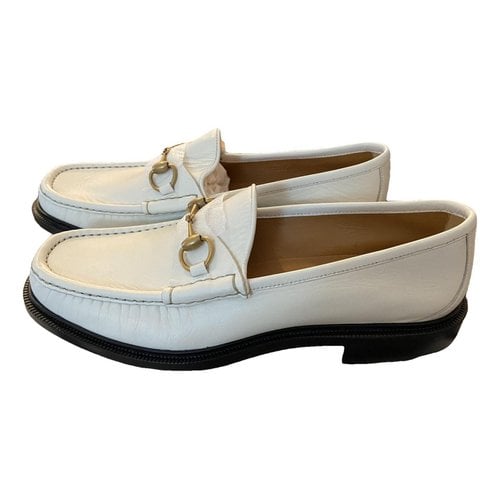 Pre-owned Gucci Leather Mules & Clogs In White