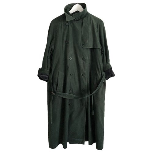 Pre-owned Burberry Westminster Wool Trench Coat In Green