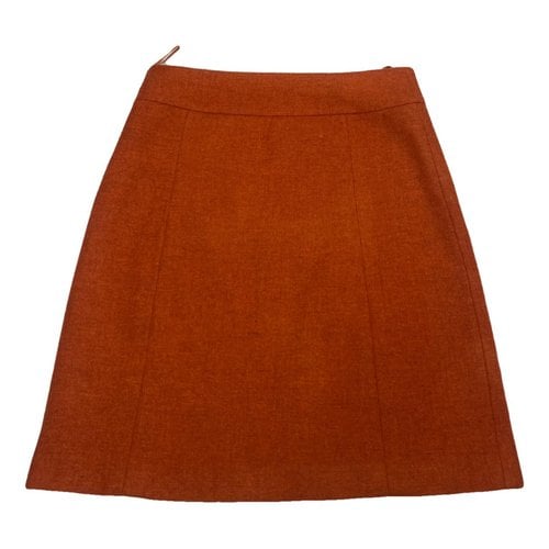 Pre-owned Max Mara Wool Mini Skirt In Orange