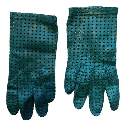 Pre-owned Bottega Veneta Leather Gloves In Green