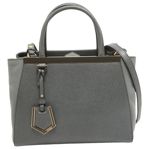Pre-owned Fendi Leather Tote In Grey