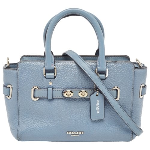 Pre-owned Coach Leather Tote In Blue