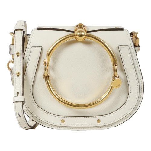 Pre-owned Chloé Bracelet Nile Leather Handbag In White