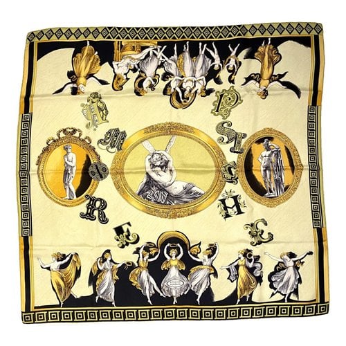 Pre-owned Versace Silk Scarf In Green