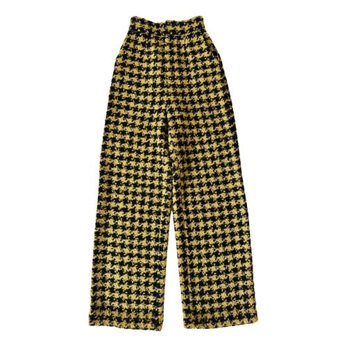Pre-owned Weili Zheng Wool Trousers In Yellow