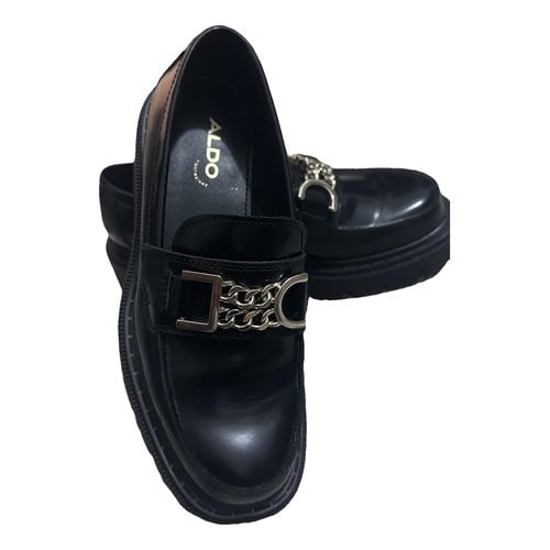 Pre-owned Aldo Leather Ballet Flats In Black