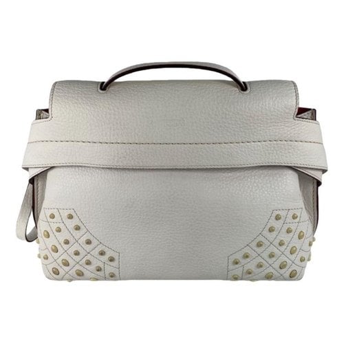 Pre-owned Tod's Wave Leather Crossbody Bag In White
