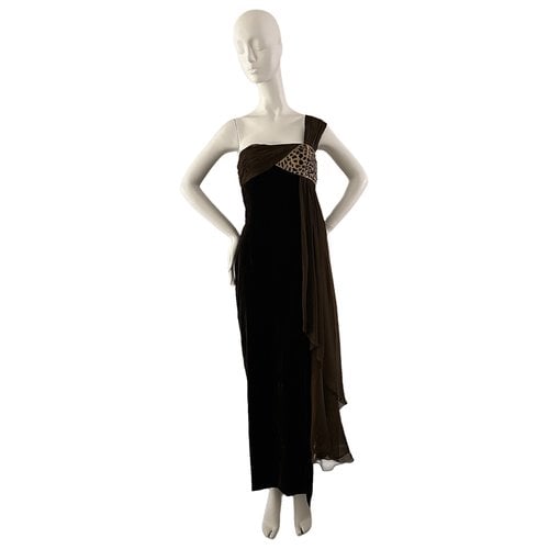 Pre-owned Escada Velvet Maxi Dress In Brown