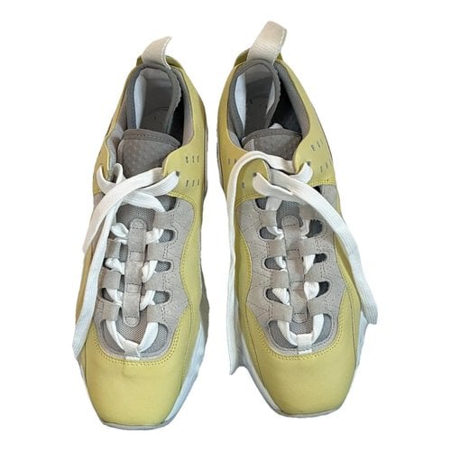 Pre-owned Acne Studios Leather Trainers In Yellow